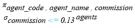 Relational Algebra Expression: SQLite Less than or equal to ( <= ) operator.