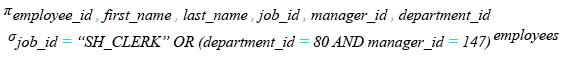 Relational Algebra Expression: SQLite Select Query WHERE with AND and OR.