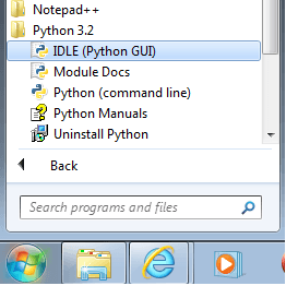 Start Python 3.2 idle in windows