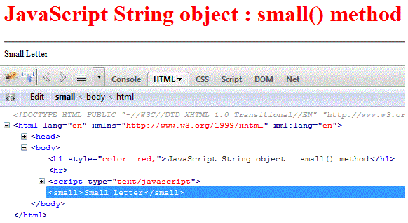 javascript string small method