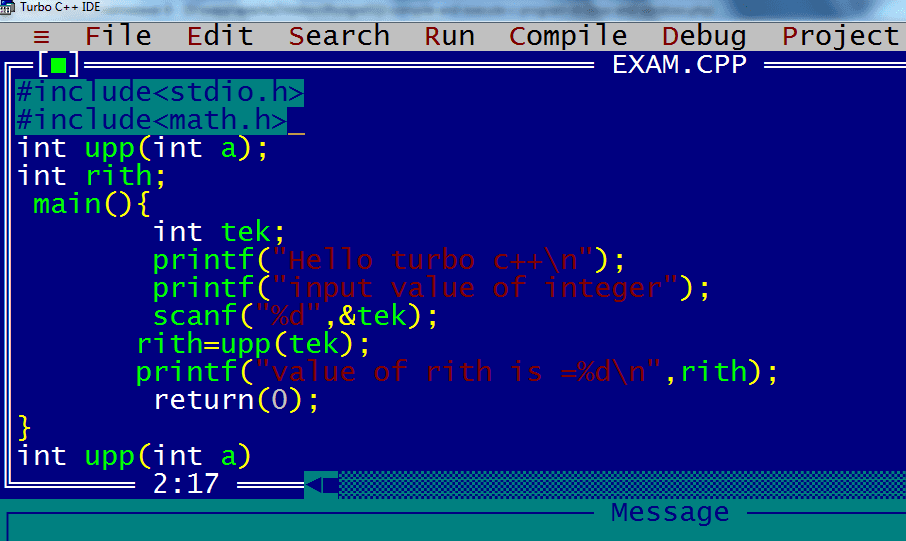 turbo c++ window