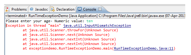 Types of Exceptions in Java