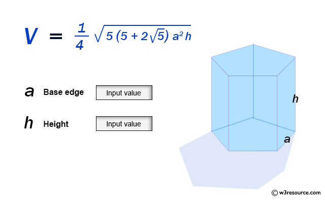 JavaScript Volume Of A Pentagonal Prism