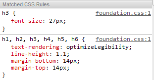 h3 style using Foundation 3